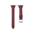 Bracelet cuir mince pour Apple Watch 38 à 49 mm – Couleur du bracelet rouge vin