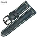 Bracelet cuir mode 18 à 24 mm – Couleur du bracelet Bleu B