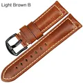 Bracelet cuir mode 18 à 24 mm – Couleur du bracelet Brun clair B
