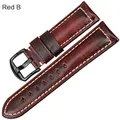 Bracelet cuir mode 18 à 24 mm – Couleur du bracelet Rouge B