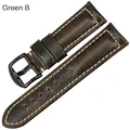 Bracelet cuir mode 18 à 24 mm – Couleur du bracelet Vert B