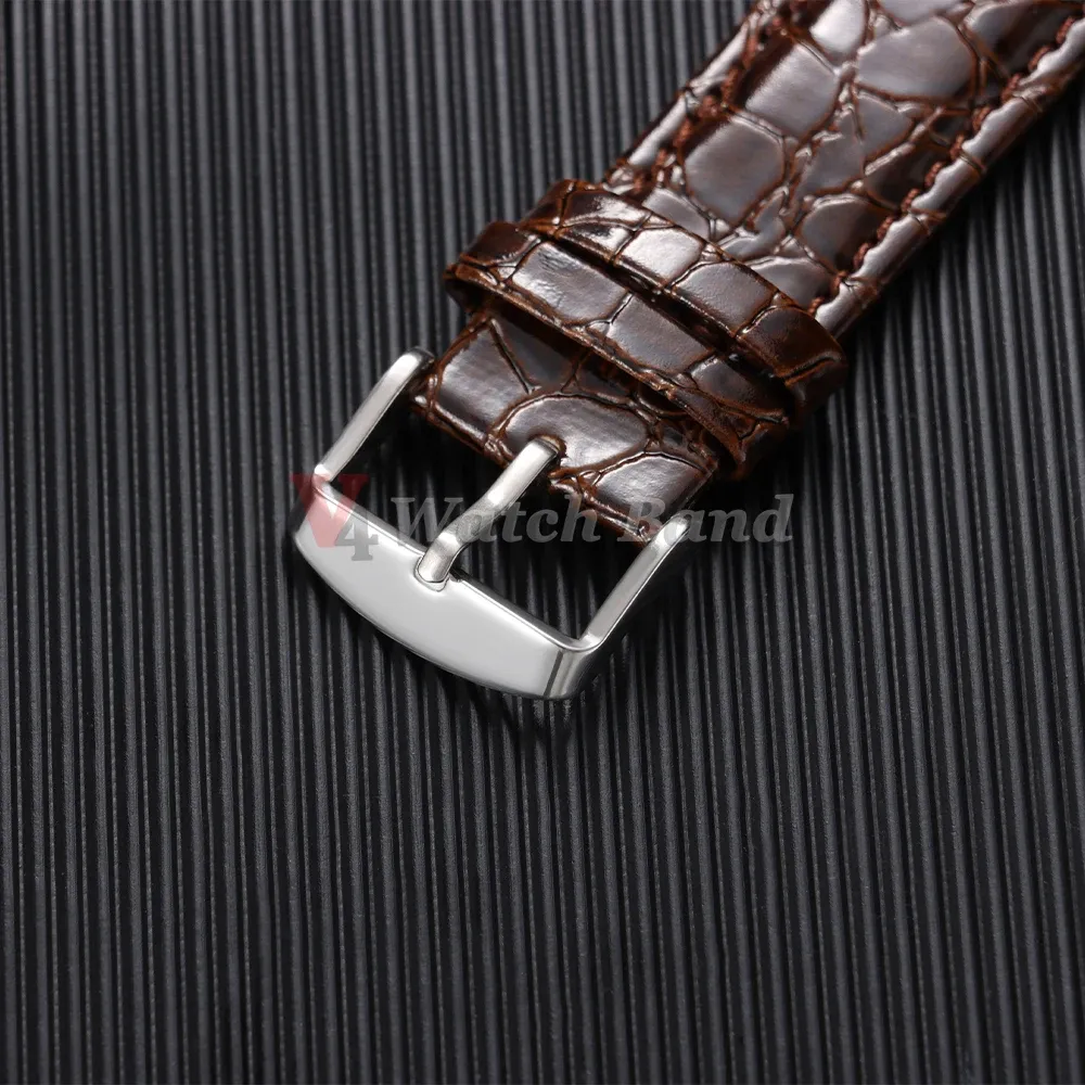 Bracelet cuir motif crocodile 12 à 22 mm décontracté