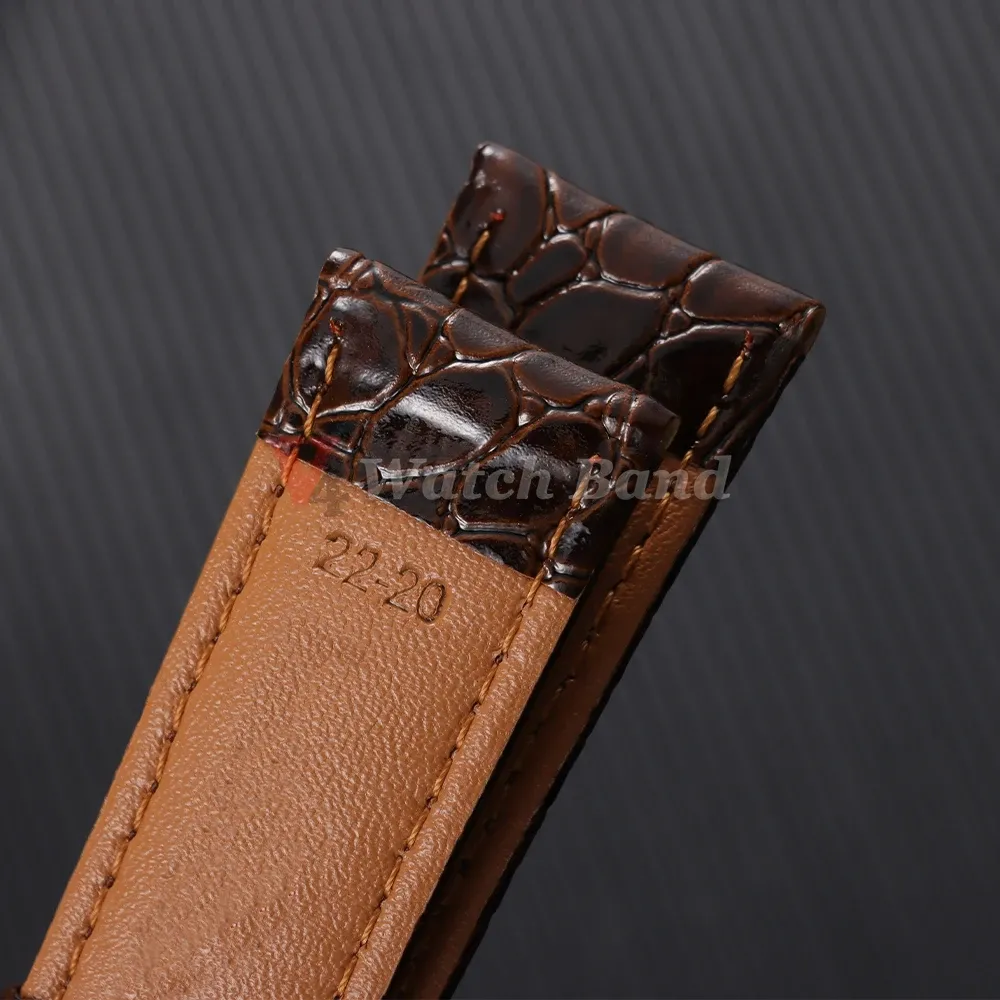 Bracelet cuir motif crocodile 12 à 22 mm décontracté