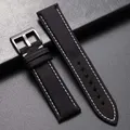 Bracelet cuir nylon pour montre 22 à 24 mm – Couleur du bracelet Black-White