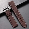 Bracelet cuir nylon pour montre 22 à 24 mm – Couleur du bracelet Brown-White