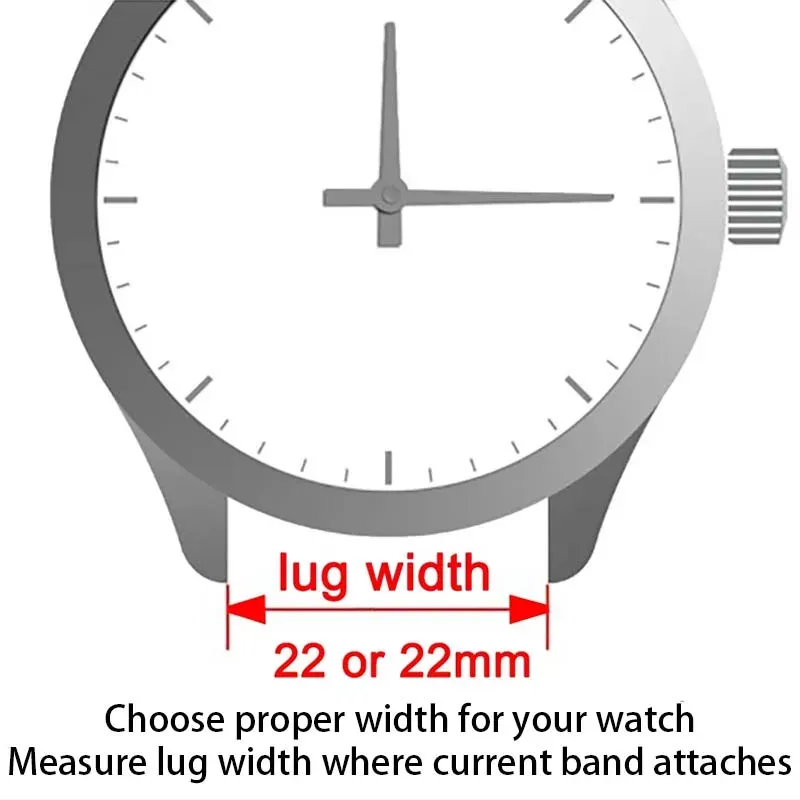Bracelet cuir nylon pour montre 22 à 24 mm