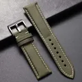 Bracelet cuir nylon pour montre 22 à 24 mm – Couleur du bracelet Green-White