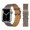 Bracelet cuir pour Apple Watch 38 à 49 mm – Couleur du bracelet Gray 25