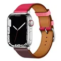 Bracelet cuir pour Apple Watch 38 à 49 mm – Couleur du bracelet Rose red with 8