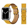 Bracelet cuir pour Apple Watch 38 à 49 mm – Couleur du bracelet YELLOW 21