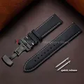 Bracelet cuir pour montre 14 à 24 mm – Couleur du bracelet Black-Black