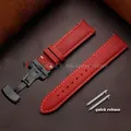 Bracelet cuir pour montre 14 à 24 mm – Couleur du bracelet Red-Black