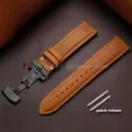Bracelet cuir pour montre 14 à 24 mm – Couleur du bracelet Yellow Brown-Black