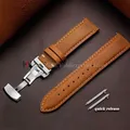 Bracelet cuir pour montre 14 à 24 mm – Couleur du bracelet Yellow Brown-Silver