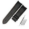 Bracelet cuir pour montre 20 à 24 mm – Couleur du bracelet Black orange -NK