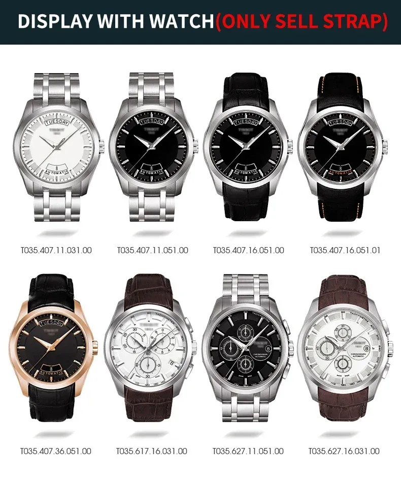 Bracelet cuir pour montre 20 à 24 mm