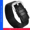 Bracelet cuir pour montre 24 mm – Band Color Black black Silver