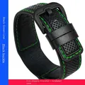 Bracelet cuir pour montre 24 mm – Band Color Black Green black