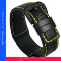Bracelet cuir pour montre 24 mm – Band Color Black yellow black