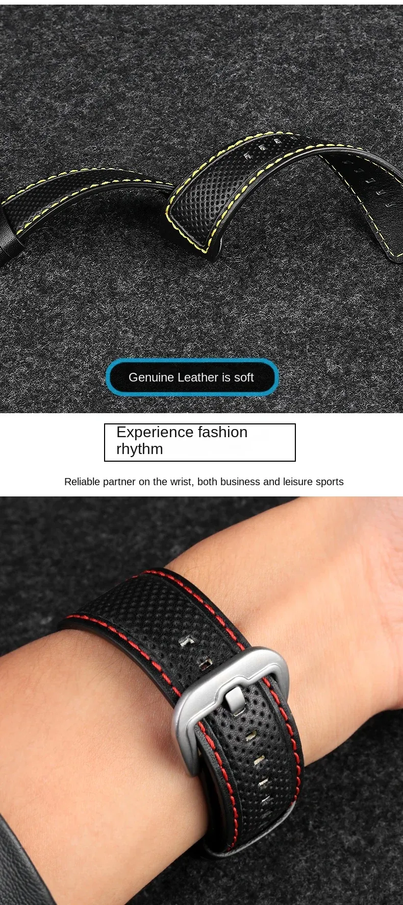 Bracelet cuir pour montre 24 mm