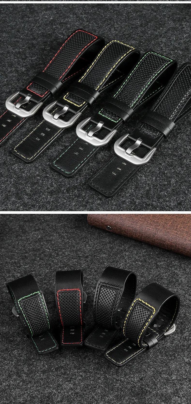 Bracelet cuir pour montre 24 mm