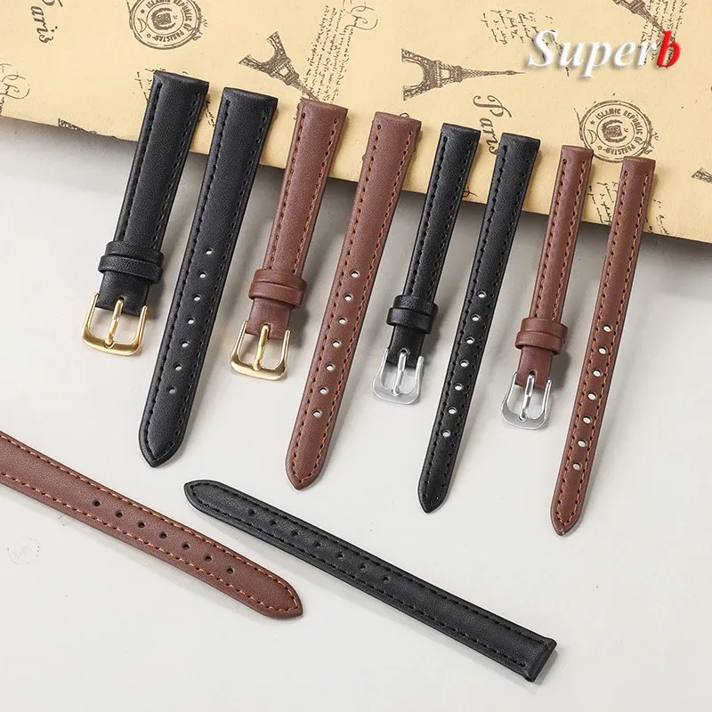 Bracelet cuir PU souple 12 à 22 mm