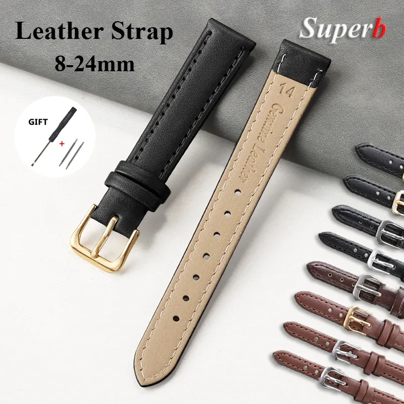 Bracelet cuir PU souple 12 à 22 mm