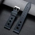 Bracelet cuir respirant pour montre 18 à 24 mm – Couleur du bracelet Blue