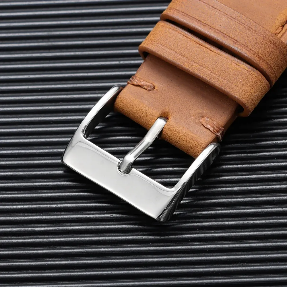 Bracelet cuir respirant pour montre 18 à 24 mm