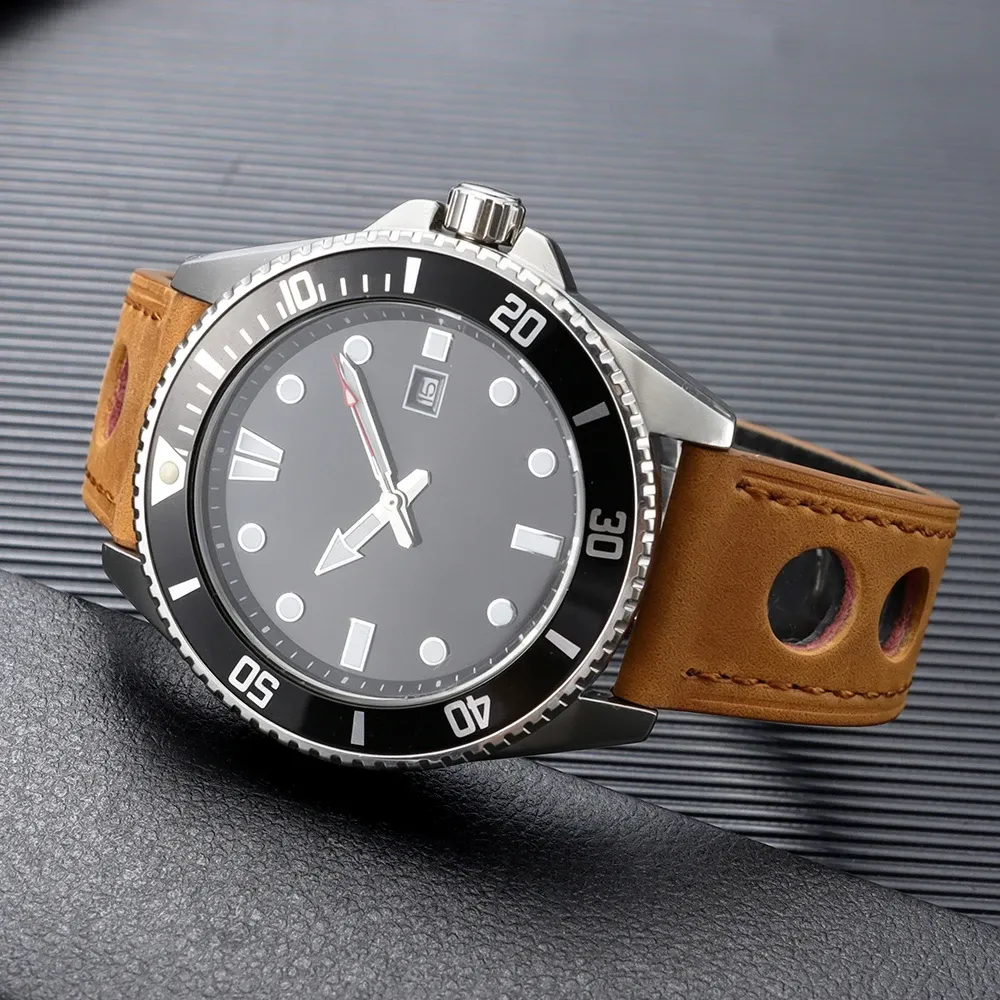 Bracelet cuir respirant pour montre 18 à 24 mm