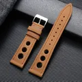 Bracelet cuir respirant pour montre 18 à 24 mm – Couleur du bracelet Light Brown