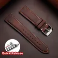 Bracelet cuir rétro 14 à 24 mm pour Samsung Galaxy Watch – Couleur du bracelet Brun