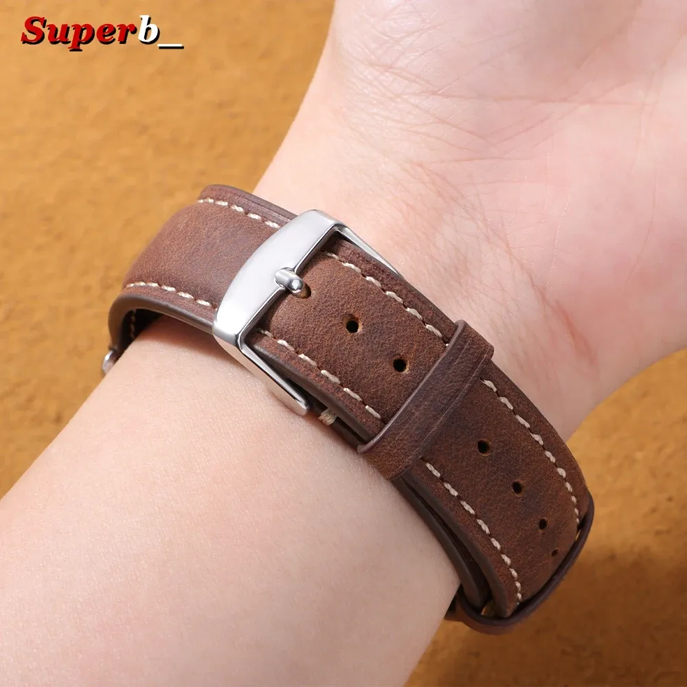 Bracelet cuir rétro 14 à 24 mm pour Samsung Galaxy Watch