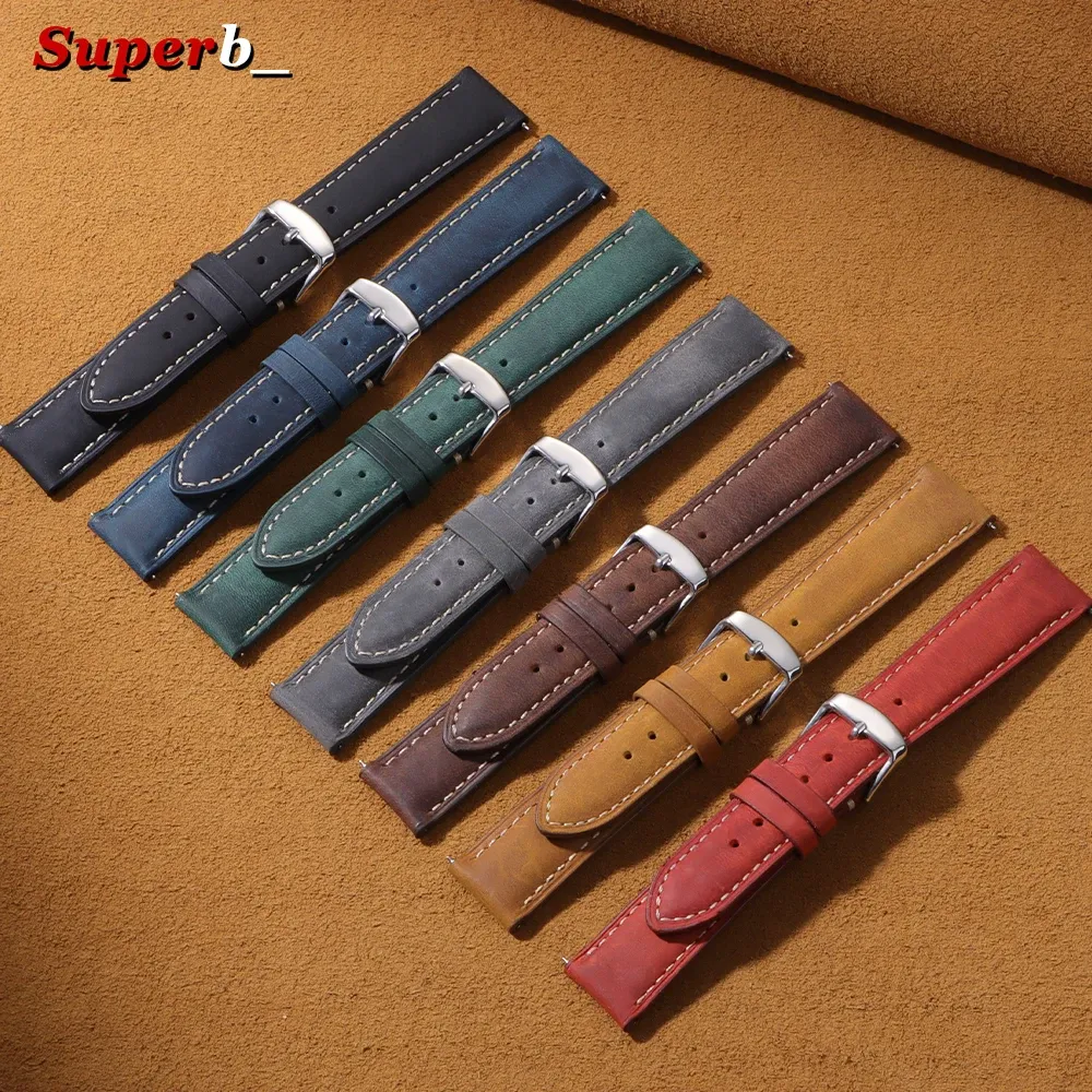 Bracelet cuir rétro 14 à 24 mm pour Samsung Galaxy Watch