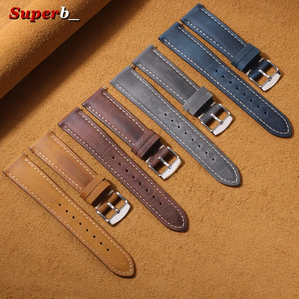 Bracelet cuir rétro 14 à 24 mm pour Samsung Galaxy Watch