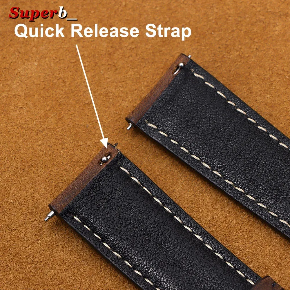 Bracelet cuir rétro 14 à 24 mm pour Samsung Galaxy Watch