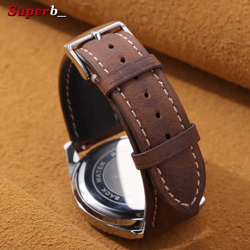 Bracelet cuir rétro 14 à 24 mm pour Samsung Galaxy Watch