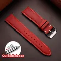 Bracelet cuir rétro 14 à 24 mm pour Samsung Galaxy Watch – Couleur du bracelet Rouge