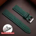 Bracelet cuir rétro 14 à 24 mm pour Samsung Galaxy Watch – Couleur du bracelet vert