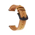 Bracelet cuir rétro haut de gamme 18 à 24 mm – Couleur du bracelet Jaune brun