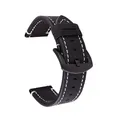 Bracelet cuir rétro haut de gamme 18 à 24 mm – Couleur du bracelet Noir
