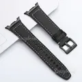 Bracelet cuir sans interstice pour Samsung Galaxy Watch – Couleur du bracelet Black-Black