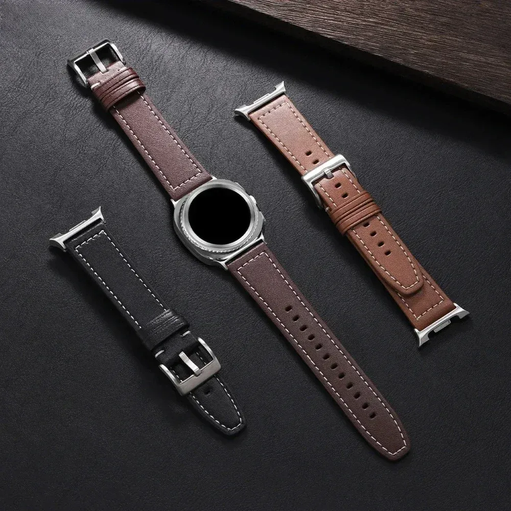 Bracelet cuir sans interstice pour Samsung Galaxy Watch