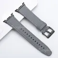 Bracelet cuir sans interstice pour Samsung Galaxy Watch – Couleur du bracelet Grey-Black