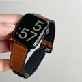 Bracelet cuir silicone magnétique pour Apple Watch 38 à 49 mm – Couleur du bracelet Brun