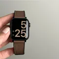 Bracelet cuir silicone magnétique pour Apple Watch 38 à 49 mm – Couleur du bracelet Dark brown