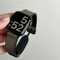 Bracelet cuir silicone magnétique pour Apple Watch 38 à 49 mm – Couleur du bracelet Gray Brown