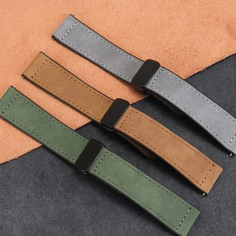 Bracelet cuir silicone magnétique Samsung Galaxy Watch 4 à 7