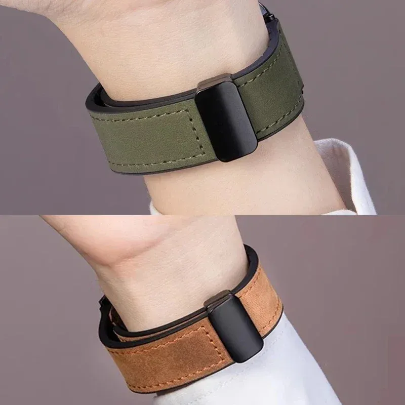 Bracelet cuir silicone magnétique Samsung Galaxy Watch 4 à 7