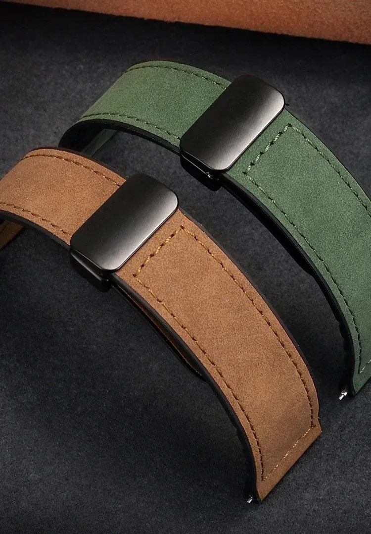 Bracelet cuir silicone magnétique Samsung Galaxy Watch 4 à 7